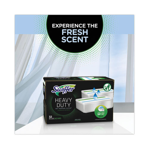 Image of Swiffer® 76472 Heavy-Duty Wet Refill Cloths, 10 x 8, Open Window Fresh, 20/Tub, 6 Tubs/Carton