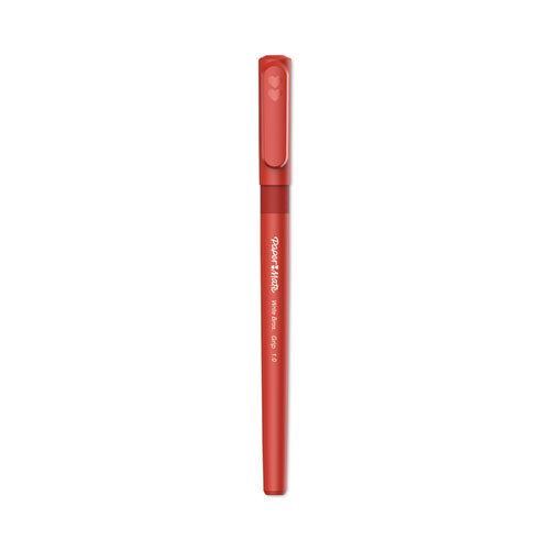Image of Paper Mate® 2124505 Write Bros. Grip Ballpoint Pen, Stick, Medium 1 Mm, Red Ink, Red Barrel, Dozen