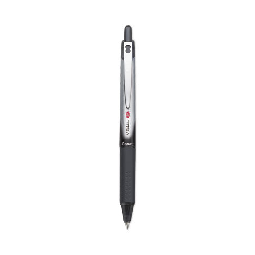 Image of Pilot® 26206 VBall RT Liquid Ink Rollerball Pen, Retractable, Fine 0.7 mm, Black Ink, Black/White Barrel