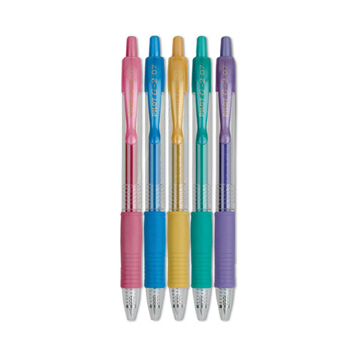 Image of Pilot® 34404 G2 Metallics Gel Pen, Retractable, Fine 0.7 mm, Assorted Metallic Ink and Barrel Colors, 5/Pack