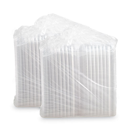 Image of Dart® C95PST1 ClearSeal Hinged-Lid Plastic Containers, 9.3 x 8.8 x 3, Clear, Plastic, 100/Bag, 2 Bags/Carton