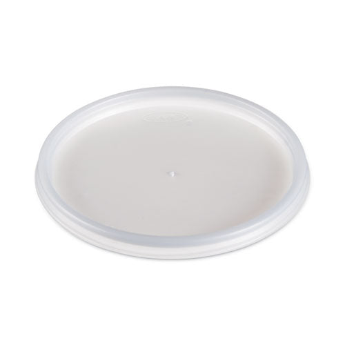Image of Dart® 20JL Plastic Lids for Foam Cups, Bowls and Containers, Flat, Vented, Fits 6 oz to 32 oz, Translucent, 100/Pack, 10 Packs/Carton