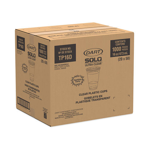 Image of SOLO® TP16D Ultra Clear PET Cups, Squat, 16 oz, Plastic, 50/Pack
