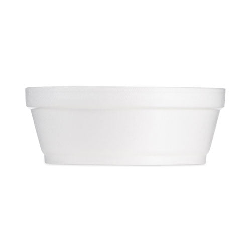 Image of Dart® 8SJ32 Foam Container, Squat, 8 oz, 4.63" Diameter x 1.13" h, White, 500/Carton