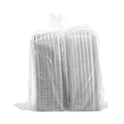 Image of Dart® C89PST1 ClearSeal Hinged-Lid Plastic Containers, 8.31 x 8.31 x 2, Clear, Plastic, 125/Bag, 2 Bags/Carton