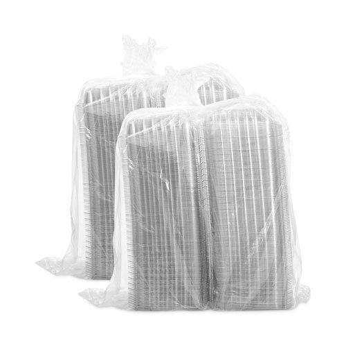 Image of Dart® C89PST1 ClearSeal Hinged-Lid Plastic Containers, 8.31 x 8.31 x 2, Clear, Plastic, 125/Bag, 2 Bags/Carton