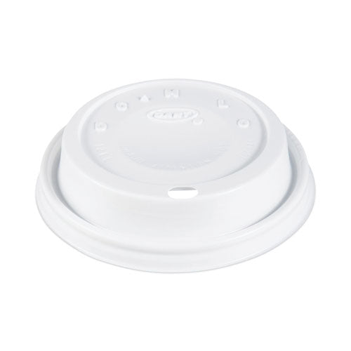 Image of SOLO® 12EL Cappuccino Dome Sipper Lids, Fits 12 oz Hot Cups, Plastic, White, 1,000/Carton