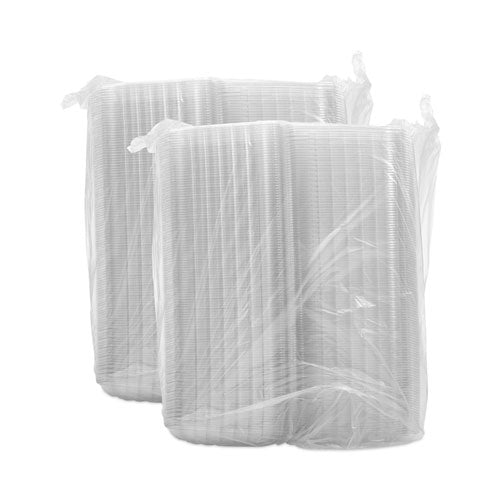 Image of Dart® C95PST3 ClearSeal Hinged-Lid Plastic Containers, 3 Compartments, 9.4 x 8.9 x 3, Plastic, 100/Bag, 2 Bags/Carton