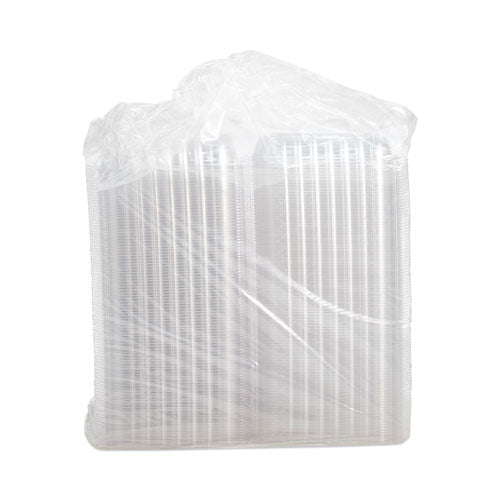 Image of Dart® C95PST1 ClearSeal Hinged-Lid Plastic Containers, 9.3 x 8.8 x 3, Clear, Plastic, 100/Bag, 2 Bags/Carton