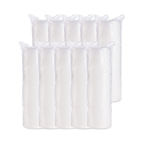 Image of Dart® 20JL Plastic Lids for Foam Cups, Bowls and Containers, Flat, Vented, Fits 6 oz to 32 oz, Translucent, 100/Pack, 10 Packs/Carton