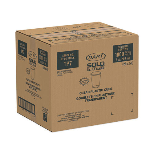 Image of SOLO® TP7 Ultra Clear Cups, 7 oz, Plastic, 50/Bag, 20 Bags/Carton