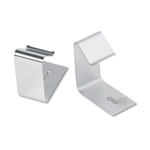 Image of Quartet® 7501 Flexible Metal Cubicle Hangers, For 1.5" to 2.5" Thick Partition Walls, Silver, 2/Set
