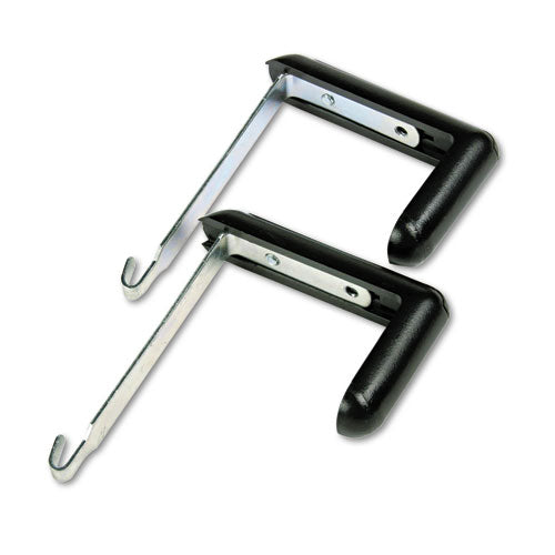 Image of Quartet® 7502 Adjustable Cubicle Hangers, For 1.5" to 3" Thick Partition Walls, Aluminum/Black, 2/Set