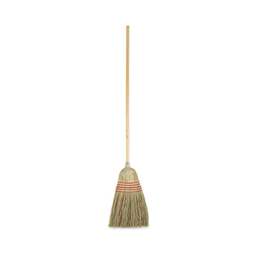 Image of Boardwalk® BWK926YEA Parlor Broom, Yucca/corn Fiber Bristles, 55.5" Overall Length, Natural
