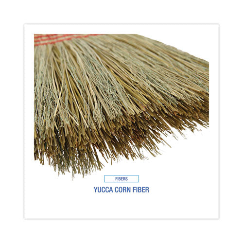 Image of Boardwalk® BWK926YEA Parlor Broom, Yucca/corn Fiber Bristles, 55.5" Overall Length, Natural