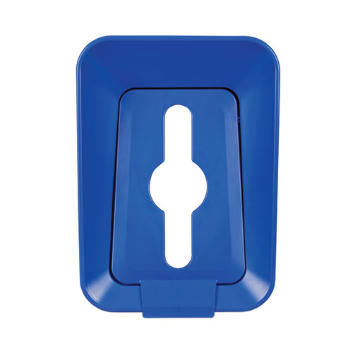 Image of Rubbermaid® Commercial 2078994 Sustain Decorative Refuse with Recycling Lid, 15 gal, Metal/Plastic, Black/Blue