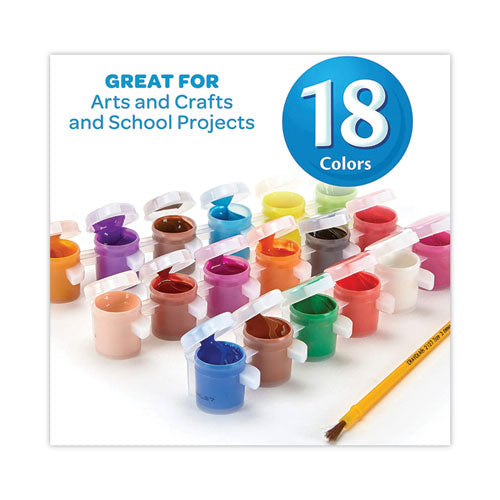 Image of Crayola® 54-0125 Washable Paint, 18 Assorted Colors, Interconnected 3 Oz Cups