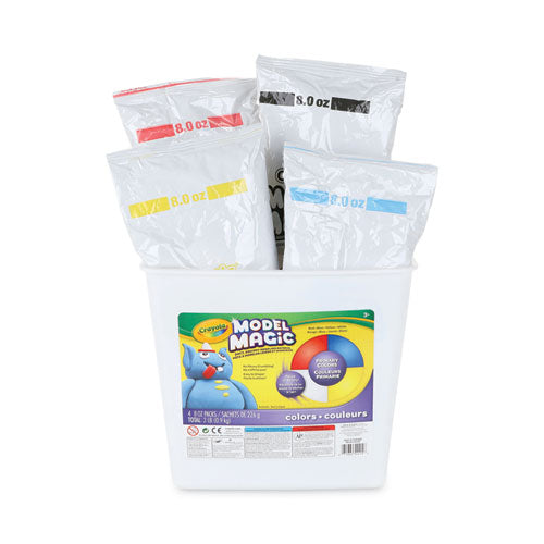 Image of Crayola® 57-4415 Model Magic Modeling Compound, 8 Oz Packs, 4 Packs, Blue, Red, White, Yellow, 2 Lbs