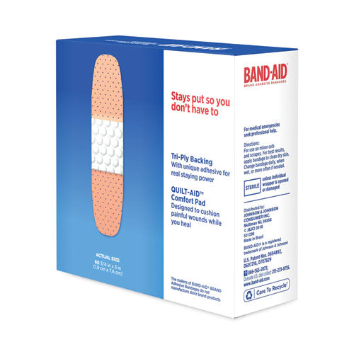 Image of BAND-AID® 100563500 Plastic Adhesive Bandages, 0.75 X 3, 60/box