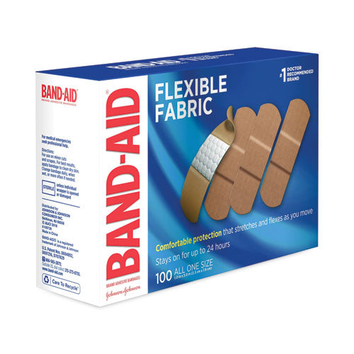 Image of BAND-AID® 4444 Flexible Fabric Adhesive Bandages, 1 X 3, 100/box