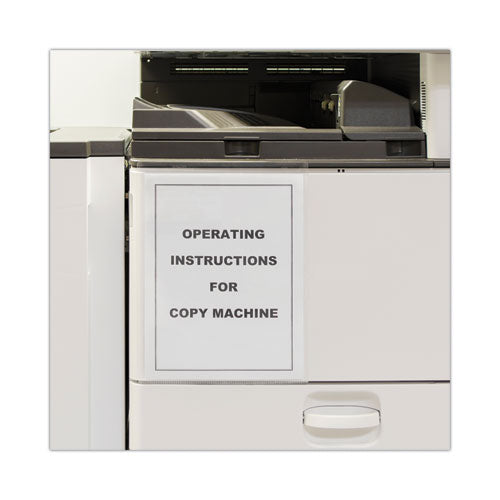 Image of C-Line® 70911 Self-Adhesive Poly Shop Ticket Holders, Super Heavy-Duty, Top Load 8.5 x 11 Insert, Clear Front, 50/Box