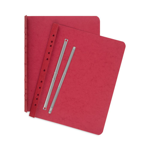 Image of ACCO A7025978A Pressboard Report Cover With Tyvek Reinforced Hinge, Two-Piece Prong Fastener, 3" Capacity, 8.5 X 11, Red/red