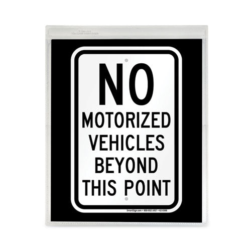 Image of C-Line® 70911 Self-Adhesive Poly Shop Ticket Holders, Super Heavy-Duty, Top Load 8.5 x 11 Insert, Clear Front, 50/Box