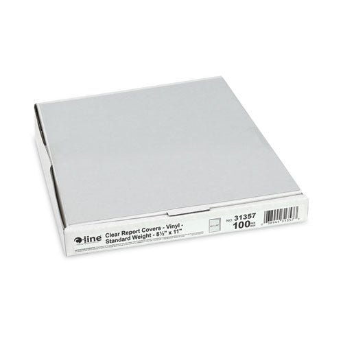 Image of C-Line® 31357 Vinyl Report Covers, Binding Bar, 8.5 X 11, Clear/clear, 100/box