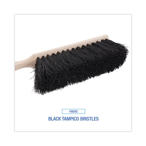 Image of Boardwalk® BWK5208 Counter Brush, Black Tampico Bristles, 4.5" Brush, 3.5" Tan Plastic Handle