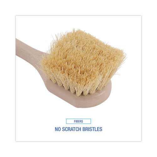 Image of Boardwalk® BWK4208 Utility Brush, Cream Tampico Bristles, 5.5" Brush, 3" Tan Plastic Handle