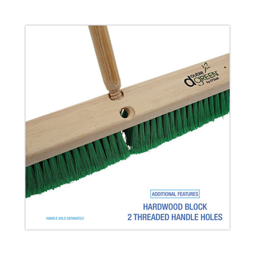 Image of Boardwalk® BWK20724 Floor Broom Head, 3" Green Flagged Recycled Pet Plastic Bristles, 24" Brush