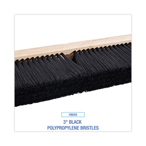 Image of Boardwalk® BWK20624 Floor Brush Head, 3" Black Polypropylene Bristles, 24" Brush
