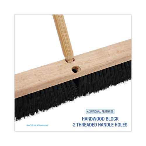 Image of Boardwalk® BWK20624 Floor Brush Head, 3" Black Polypropylene Bristles, 24" Brush