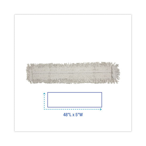 Image of Boardwalk® BWK1648 Disposable Dust Mop Head, Cotton/Synthetic Fibers, 48 x 5, White