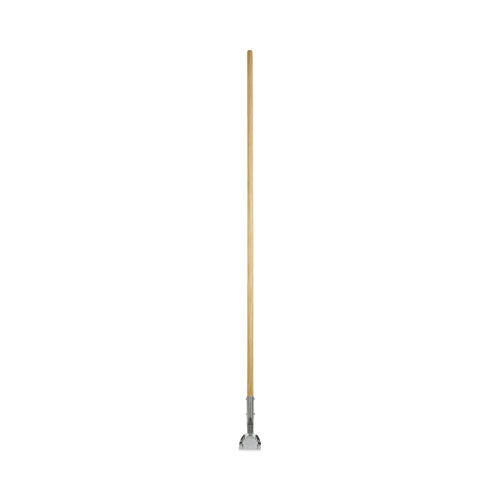 Image of Boardwalk® BWK1490 Clip-On Dust Mop Handle, Lacquered Wood, Swivel Head, 1" dia x 60", Natural