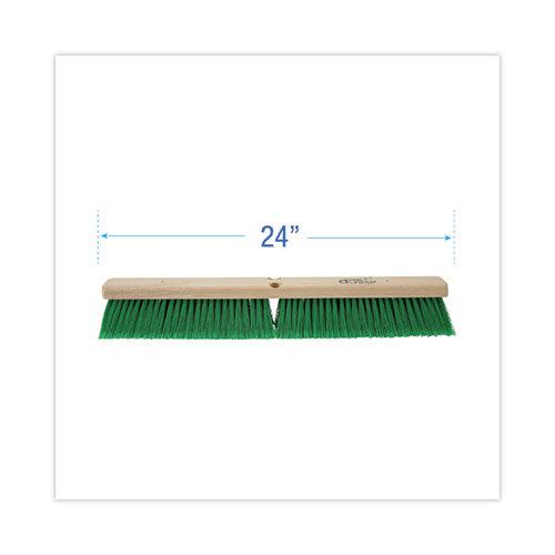 Image of Boardwalk® BWK20724 Floor Broom Head, 3" Green Flagged Recycled Pet Plastic Bristles, 24" Brush