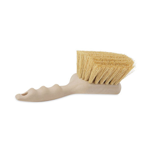 Image of Boardwalk® BWK4208 Utility Brush, Cream Tampico Bristles, 5.5" Brush, 3" Tan Plastic Handle