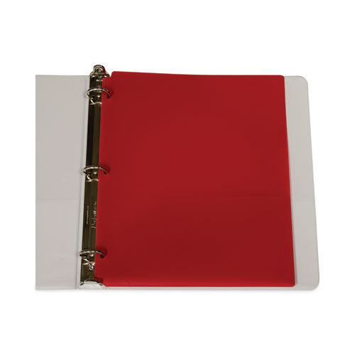 Image of C-Line® 33934 Two-Pocket Heavyweight Poly Portfolio Folder with 3-Hole Punch, Accommodates 11 x 8.5 Sheets, Red, 25/Box