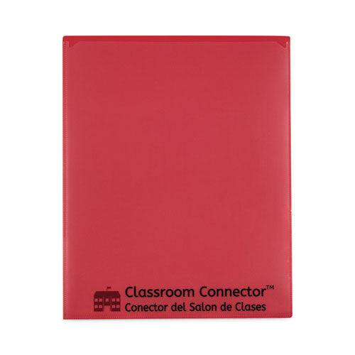 Image of C-Line® 32004 Classroom Connector Folders, Accommodates 11 x 8.5 Sheets, Red, 25/Box
