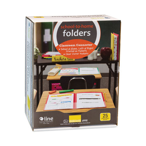 Image of C-Line® 32006 Classroom Connector Folders, Accommodates 11 x 8.5 Sheets, Yellow, 25/Box