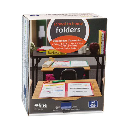 Image of C-Line® 32005 Classroom Connector Folders, Accommodates 11 x 8.5 Sheets, Blue, 25/Box
