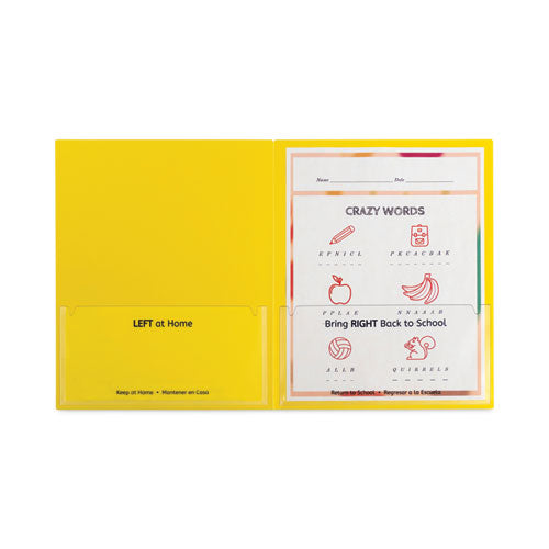 Image of C-Line® 32006 Classroom Connector Folders, Accommodates 11 x 8.5 Sheets, Yellow, 25/Box