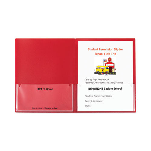 Image of C-Line® 32004 Classroom Connector Folders, Accommodates 11 x 8.5 Sheets, Red, 25/Box