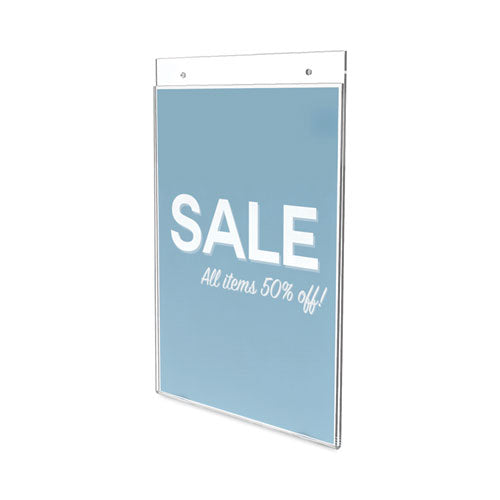 Image of deflecto® 68201 Classic Image Wall-Mount Sign Holder, Portrait, 8.5 x 11, Clear