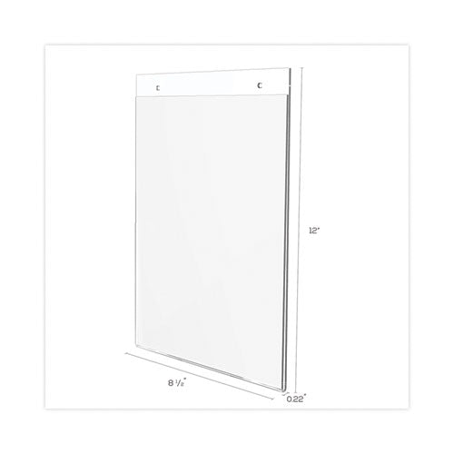 Image of deflecto® 68201 Classic Image Wall-Mount Sign Holder, Portrait, 8.5 x 11, Clear