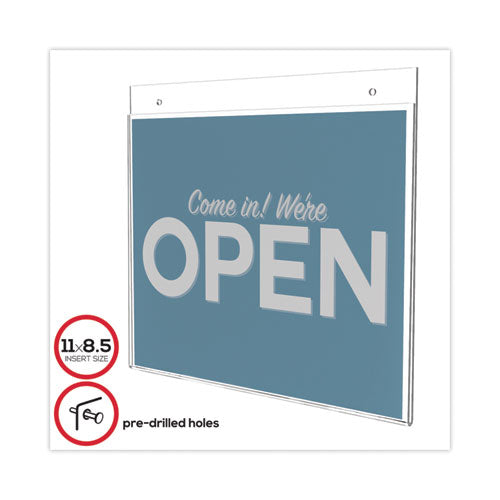 Image of deflecto® 68301 Classic Image Wall-Mount Sign Holder, Landscape, 11 x 8.5, Clear