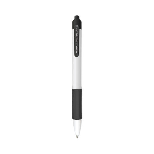 Image of Zebra® 41610 Sarasa Dry X20+ Gel Pen with Antimicrobial Product Protection, Retractable, Fine 0.7 mm, Black Ink, White/Black Barrel, Dozen