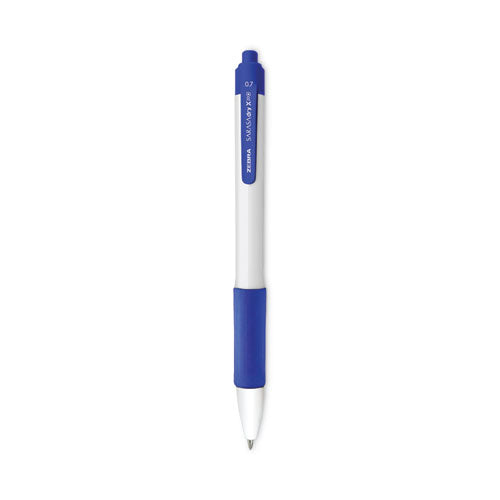 Image of Zebra® 41620 Sarasa Dry X20+ Gel Pen with Antimicrobial Product Protection, Retractable, Fine 0.7 mm, Blue Ink, White/Blue Barrel, Dozen