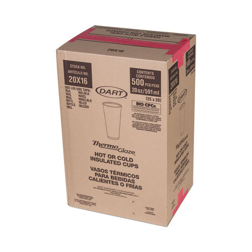 Image of Dart® 20X16G Cafe G Foam Hot/cold Cups, 20 Oz, Brown/red/white, 500/carton