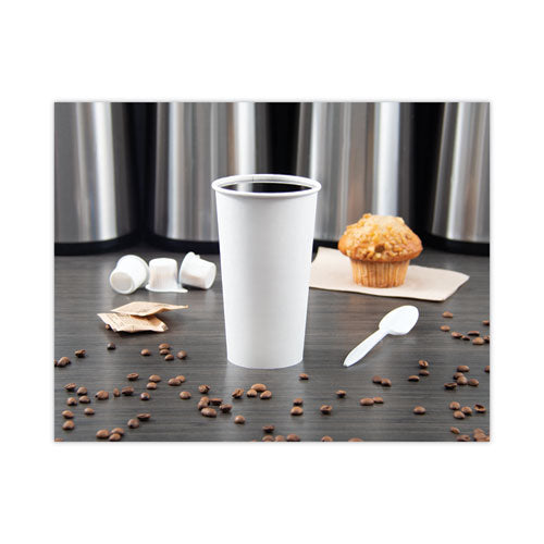 Image of SOLO® 420W-2050 Single-Sided Poly Paper Hot Cups, 20 oz, White, 600/Carton